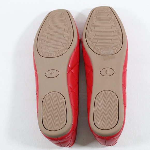 Women's Quilted Flats - Red 41EU - Picture 4 of 6